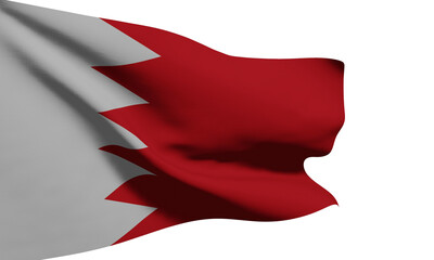 Bahrain flag waving china national flag background clipping path on white background