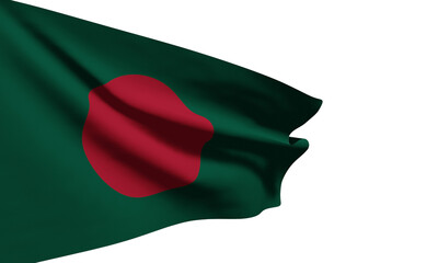 Bangladesh flag waving china national flag background clipping path on white background