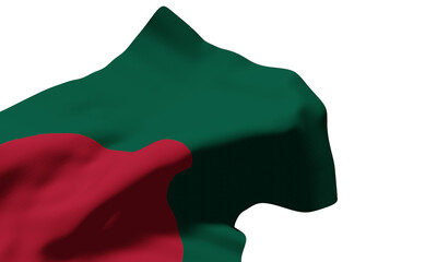 Bangladesh flag waving china national flag background clipping path on white background