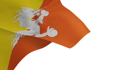 Bhutan flag waving china national flag background