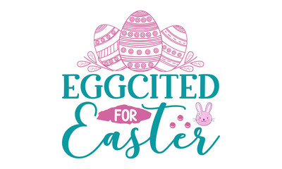 Hand drawn lettering Easter as Easter logo, badge, icon, Hand-drawn black phrase on white background, Vector font illustration, Holiday sign