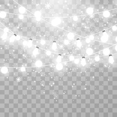 Vector illustration of a light garland on a transparent background.	
