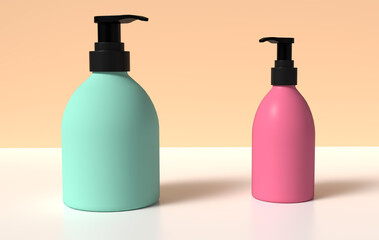 set of shampoo bottles 