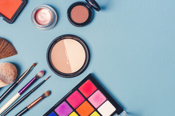 A set of different cosmetics for make-up.