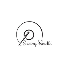 needle logo confection fashion illustration circle line design vector