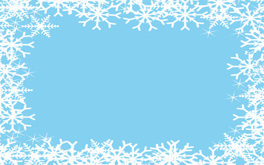 Fototapeta na wymiar Light blue and white christmas snowflakes background. Vector illustration.
