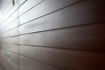 Wooden wall background photo texture with perspective effect. narrow focus space