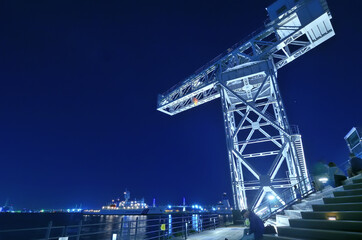横浜市みなとみらいに有るハンマーヘッドパークの夜景