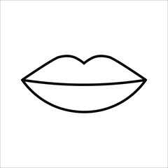 Vector icons of female lips on white background. color editable