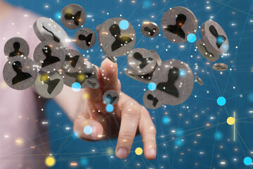 using social network connection 3D rendering