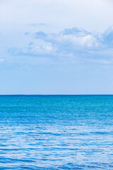 Tropical mexican beach ocean sea panorama Playa del Carmen Mexico.