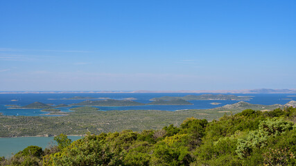 View of Kornati islands over Lake Vrana