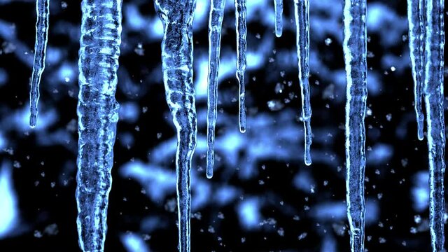 Eiszapfen im Schnee 