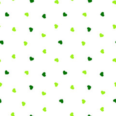 Green tiny hearts on white background.