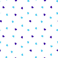 Blue tiny hearts on white background
