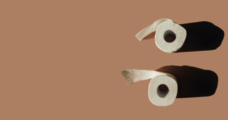 toilet paper on a light background

