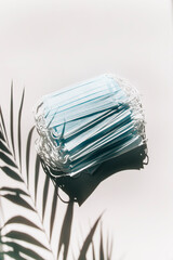 medical face mask on a light background