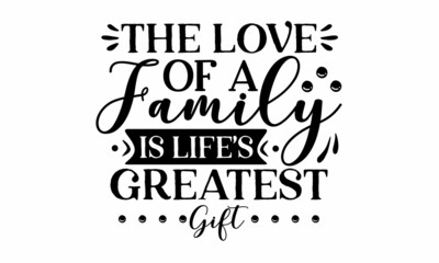 Wording design, lettering, Family birds silhouettes on branch and heart illustration,  Wall art, artwork design, Modern poster in frame
