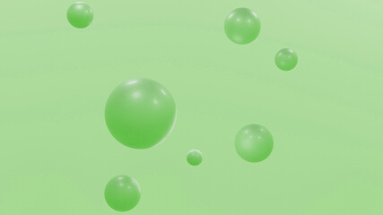 drops of water on green background