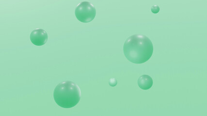 water drops on green background