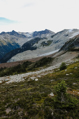 Landscape with glacier and mountains