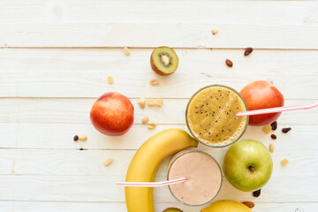 fresh fruit smoothie kefir cocktails yogurt breakfast