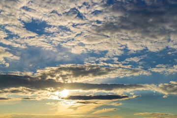 Beautiful sky with cloud before sunset