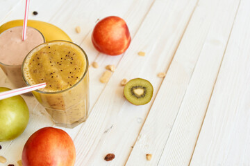 fresh fruit smoothie kefir cocktails yogurt breakfast