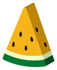 立体的な黄色いカットスイカ