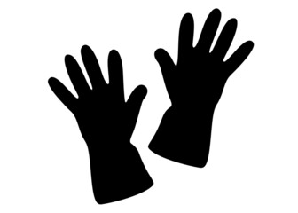Obraz premium Hand gloves. Vector image.
