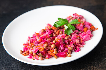 salad beetroot beet vegetables vinaigrette meal snack on the table copy space food background rustic veggie vegan or vegetarian food