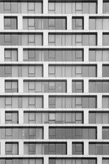 New York City modern skyscraper windows and offset brick design steel exterior