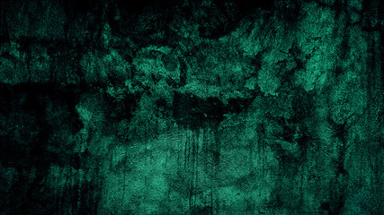 abstract grunge dark green texture background of wall concrete