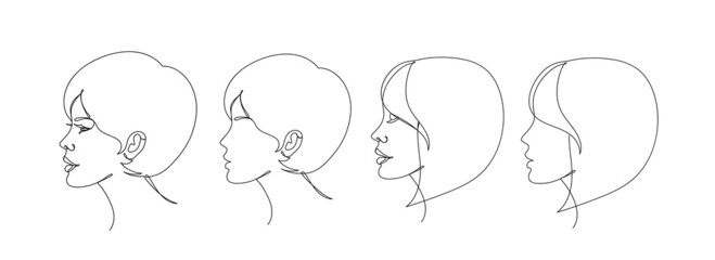 Woman set in a hand drawn linear style.