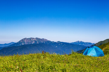 camping in the mountains