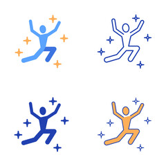 Euphoria icon set in flat and line style