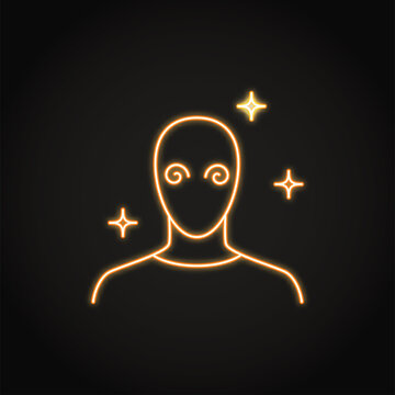 Neon Delusional Disorder Icon In Line Style