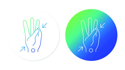 Carpal tunnel syndrome, two icons, take turns to touch with your thumb