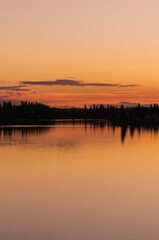 Obraz na płótnie Canvas A Colourful Evening at Elk Island National Park
