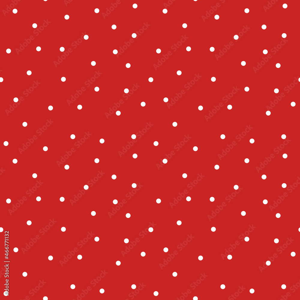 Wall mural red christmas dotted pattern with white dots.