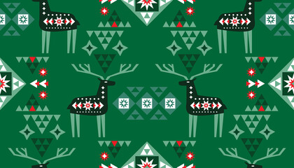 Christmas nordic deer pattern 4