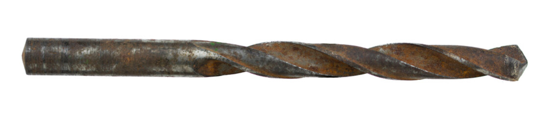 Old drill bit isolated on a white background