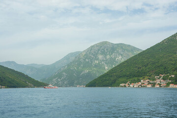 Landscape of the Boka Kotor Bay of Montenegro