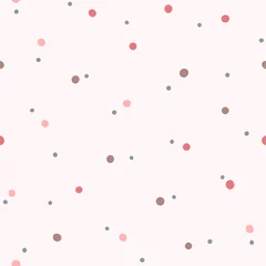 Wall murals Geometric shapes Cute seamless pattern with randomly scattered small dots. Girly print. Simple vector illustration.