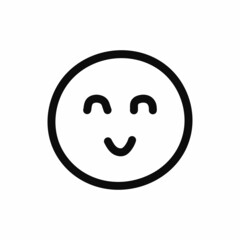 Cute emoticon drawn by hand. Doodle, sketch. Isolated vector illustration.