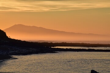 Coucher de soleil sur la cote basque