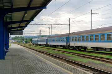 train in the station Klatovy, Czechia