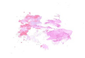 Watercolor texture of stains on white background