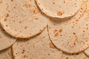 Grilled pitta bread isolated on white background.