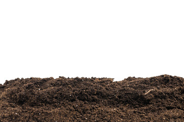 Soil for plant isolated on white background.
